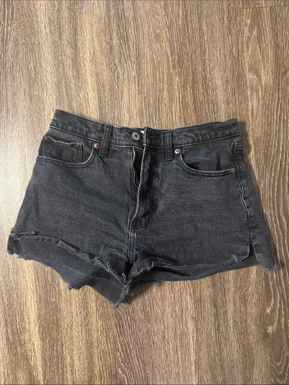 Abercrombie & Fitch Black Washed Denim Shorts
